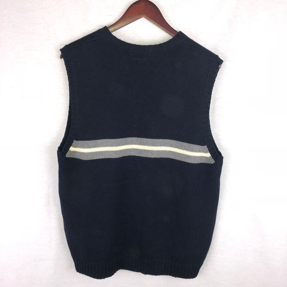 J. Crew navy vest with gray and white stripe - Picture 5 of 5